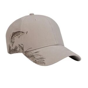 Dri-Duck Wildlife Series Embroidered Trout 100% Cotton Chino Twill Cap NEW